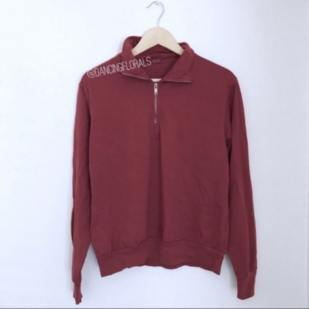 Brandy Melville Missy burgundy quarter zip sweater